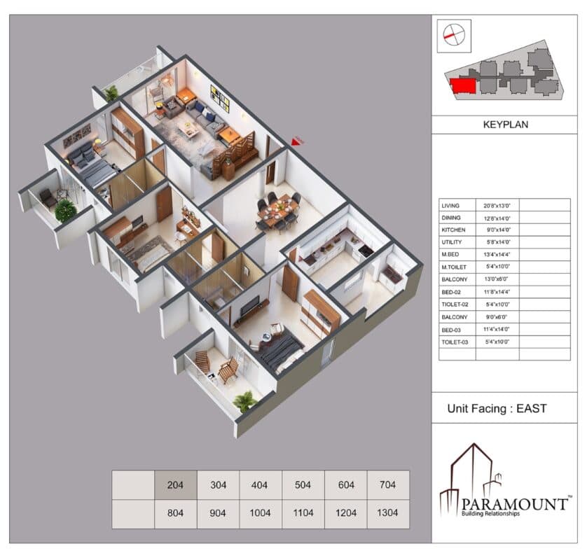 Paramount Boulevard-1 unit plan 4