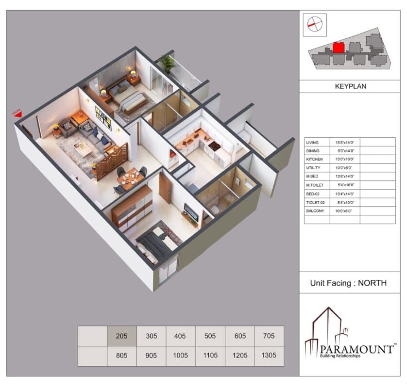 Paramount Boulevard-1 unit plan 5